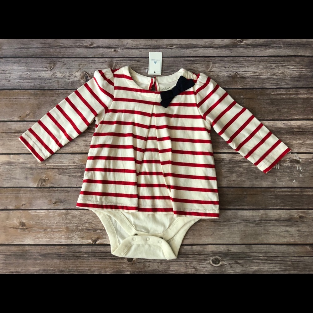 Red and white striped top